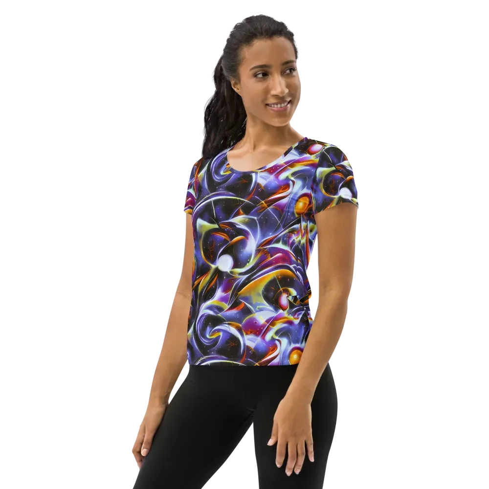 Nebula Flux on Women's Athletic T-Shirt — Left