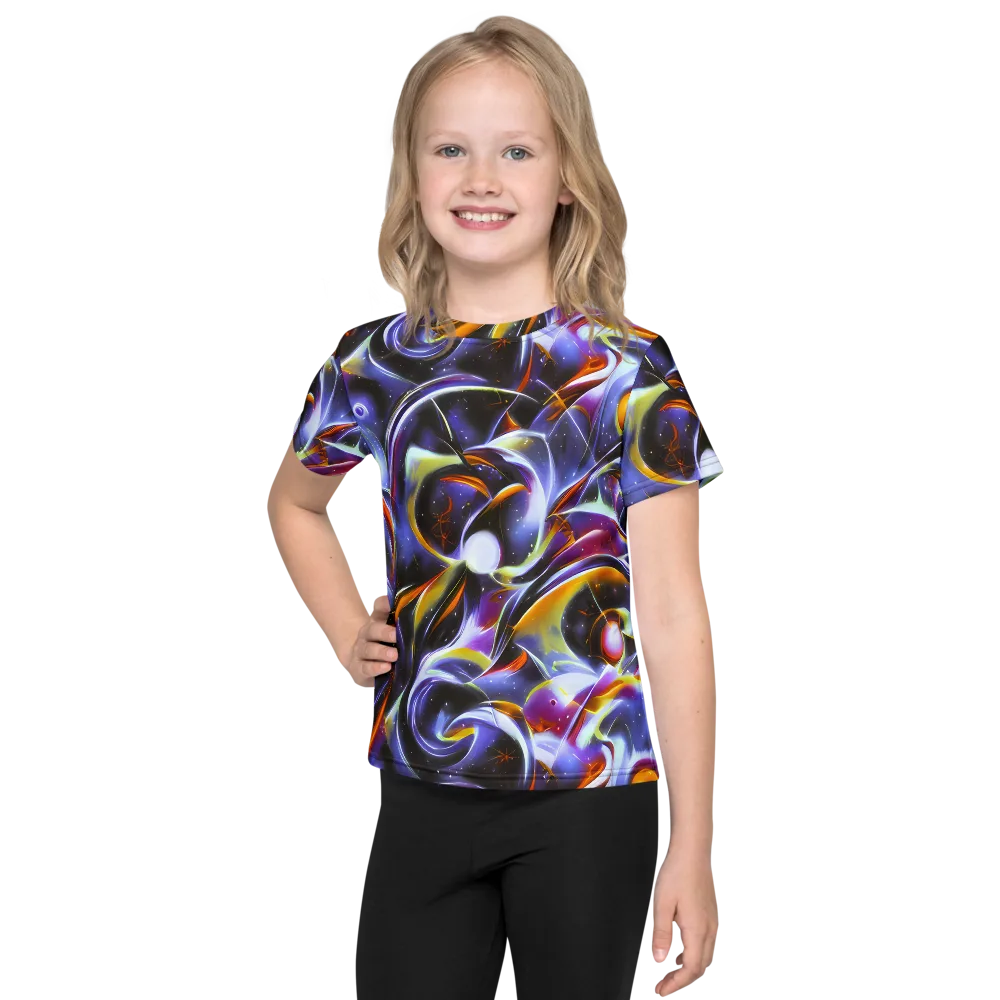 Nebula Flux on Kids Crew Neck T-Shirt — Front