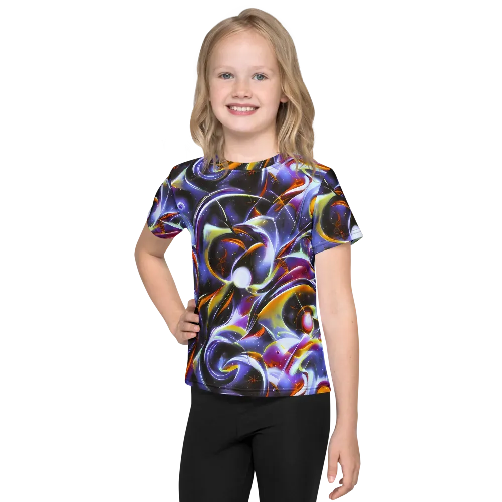Nebula Flux on Kids Crew Neck T-Shirt — Front
