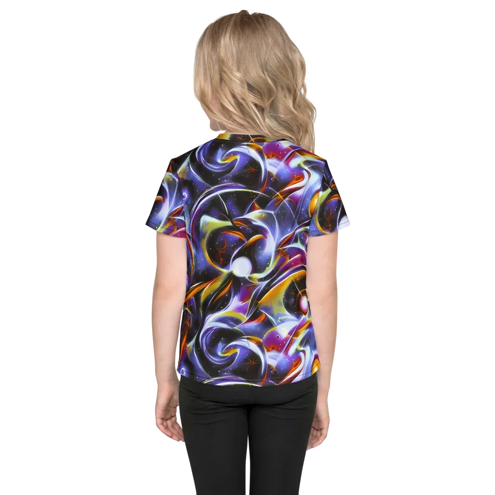 Nebula Flux on Kids Crew Neck T-Shirt — Back