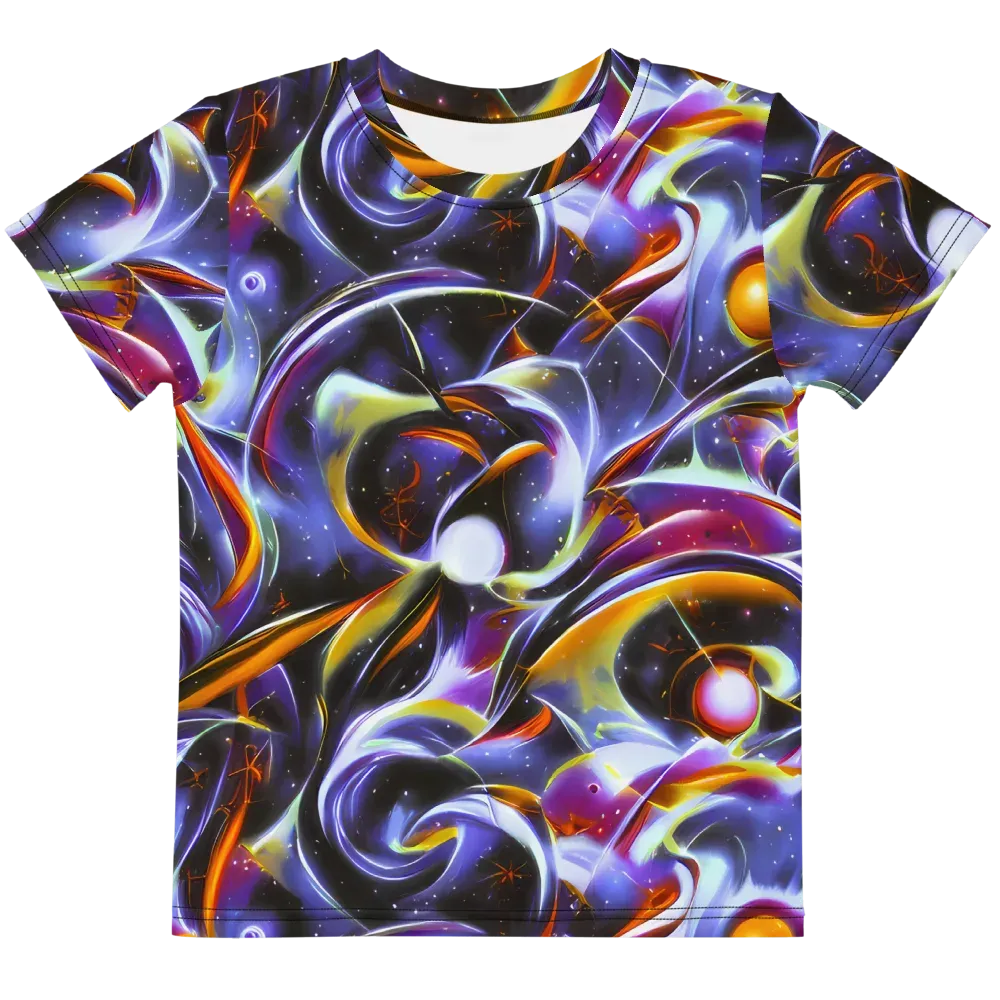 Nebula Flux on Kids Crew Neck T-Shirt — Front