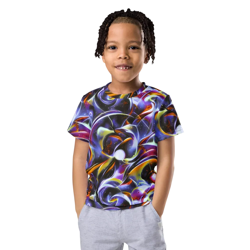 Nebula Flux on Kids Crew Neck T-Shirt — Front