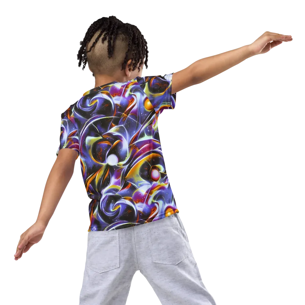Nebula Flux on Kids Crew Neck T-Shirt — Back