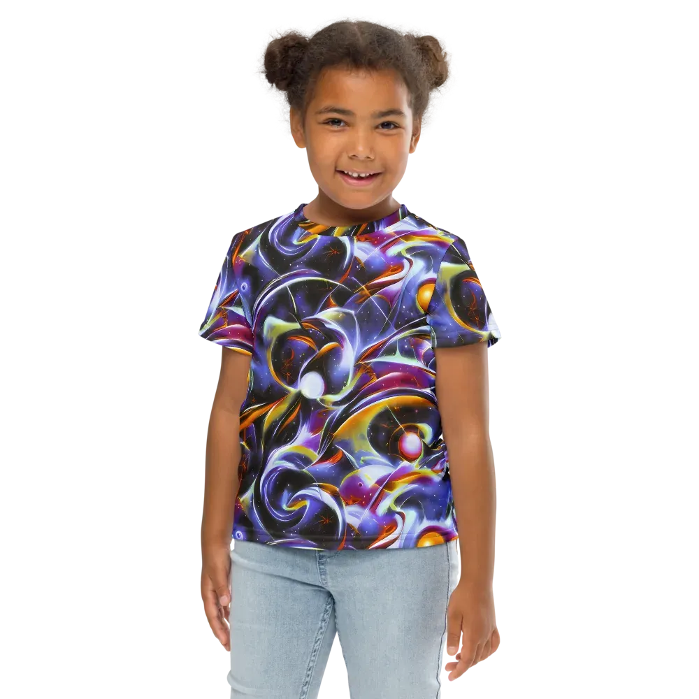 Nebula Flux on Kids Crew Neck T-Shirt — Front