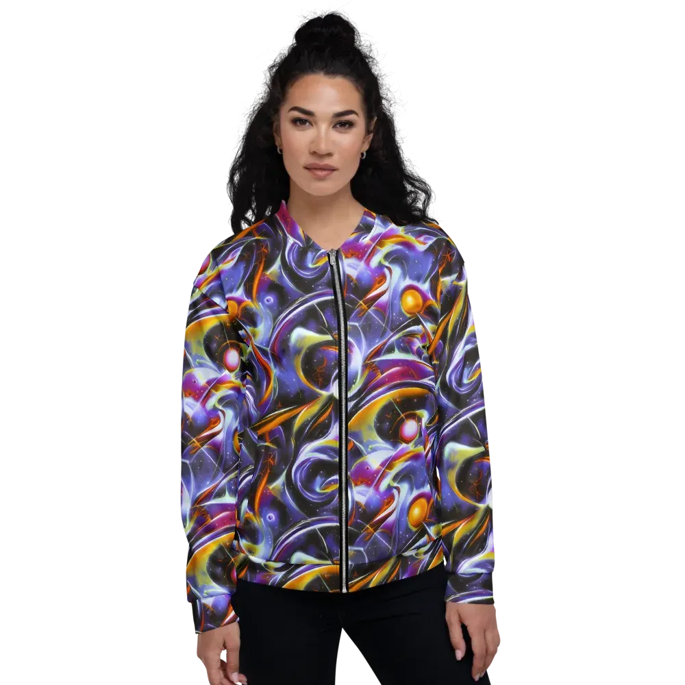 Nebula Flux on Bomber Jacket — Front