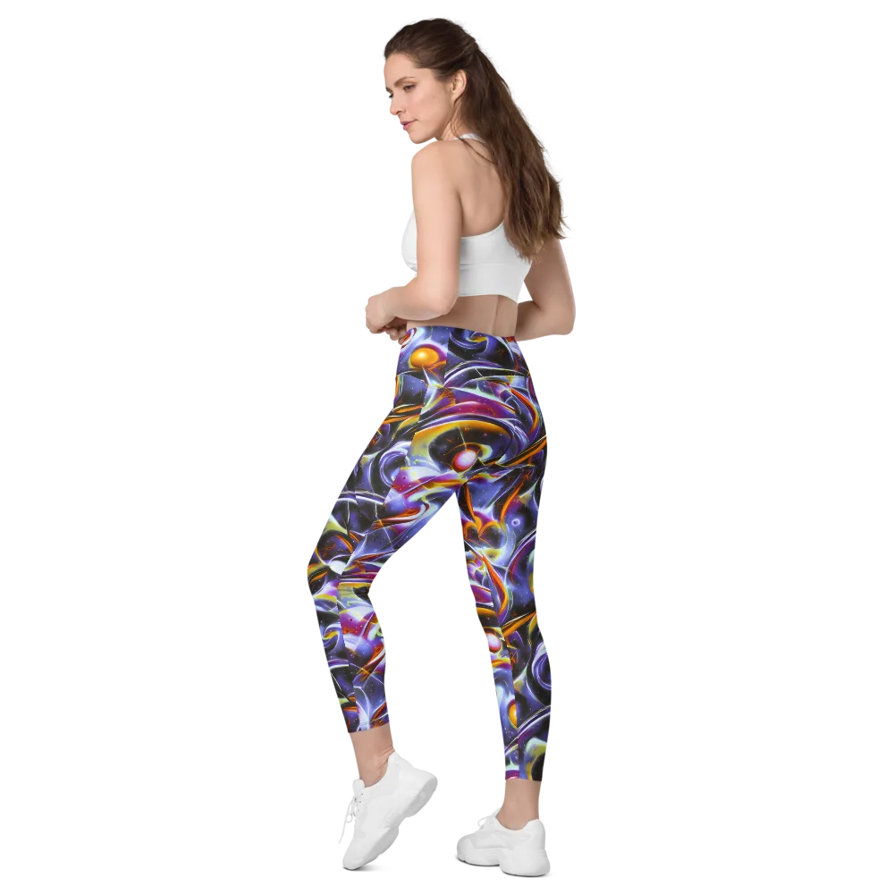 Nebula Flux on Leggings with Pockets — Left Back