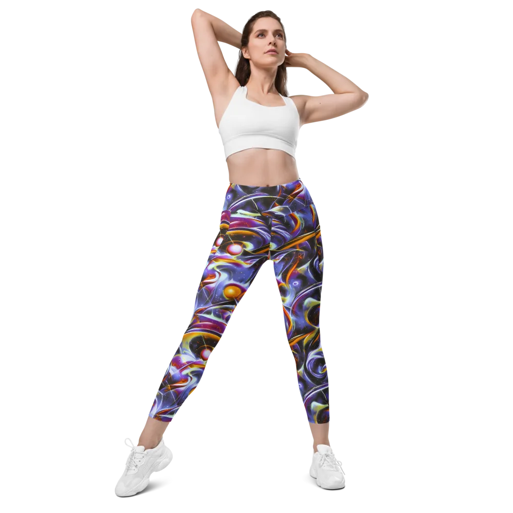 Nebula Flux on Leggings with Pockets — Front