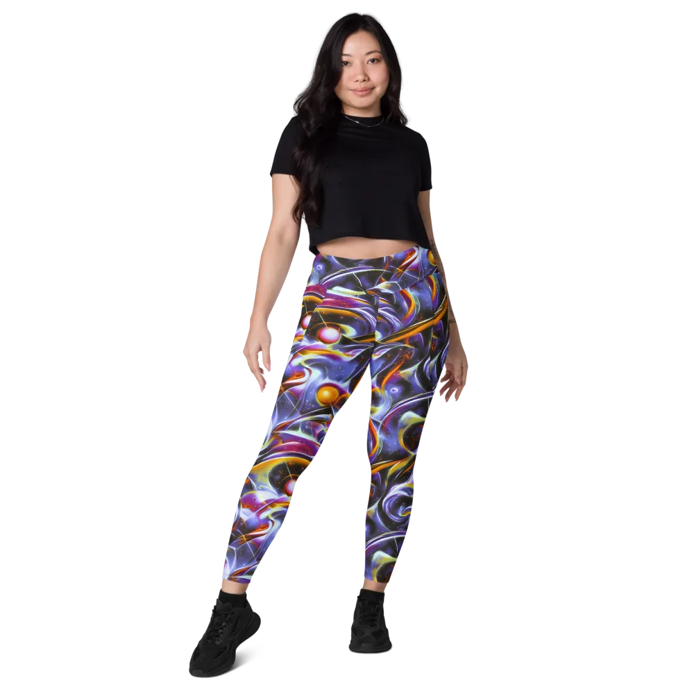 Nebula Flux on Leggings with Pockets — Front
