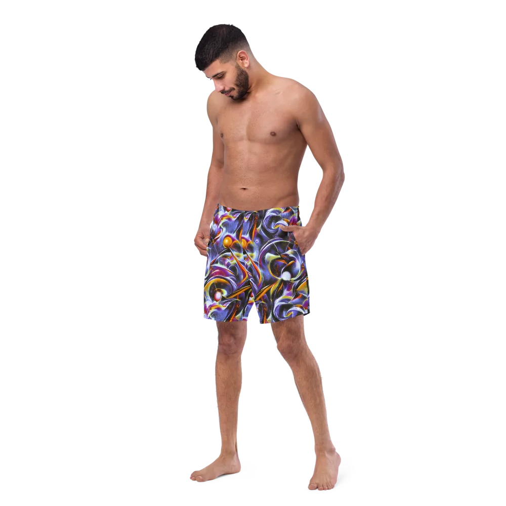 Nebula Flux on Swim Trunks — Left Front