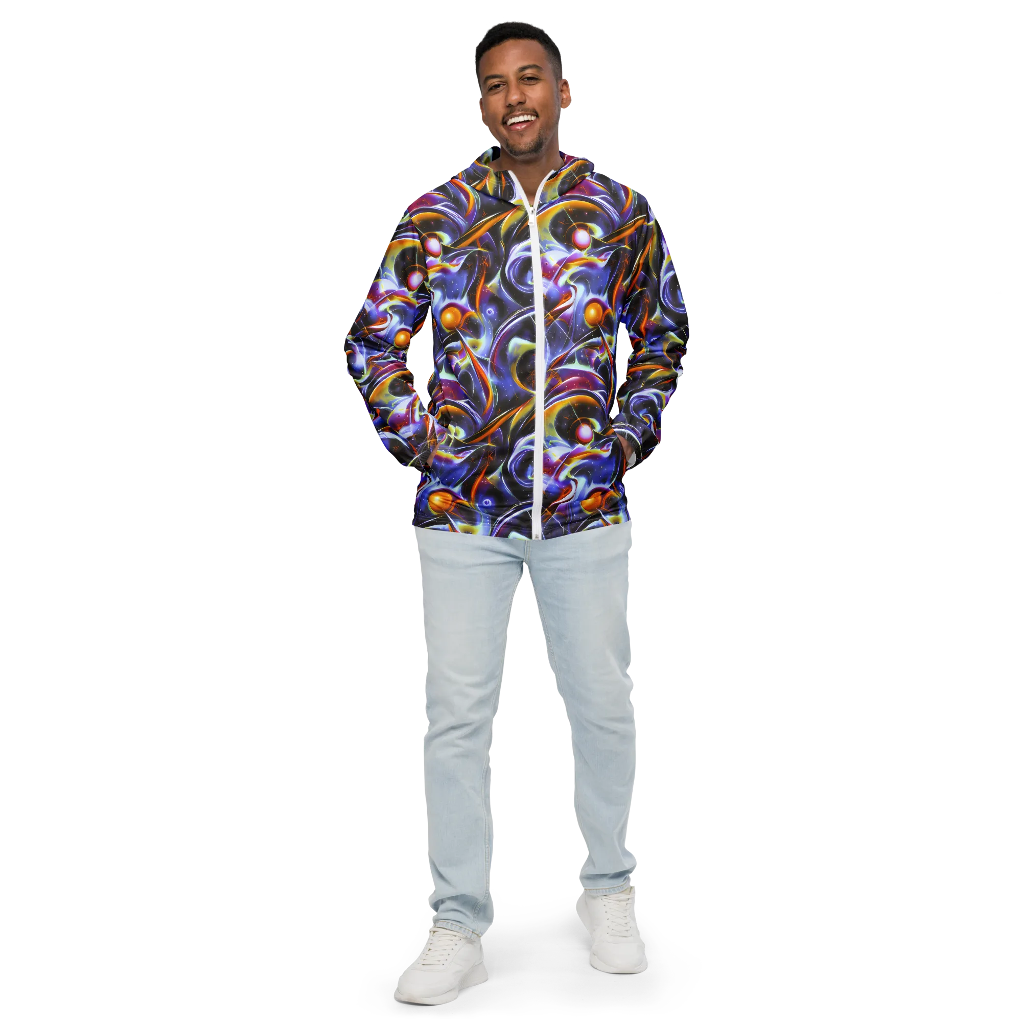 Nebula Flux on Men's Windbreaker — Front