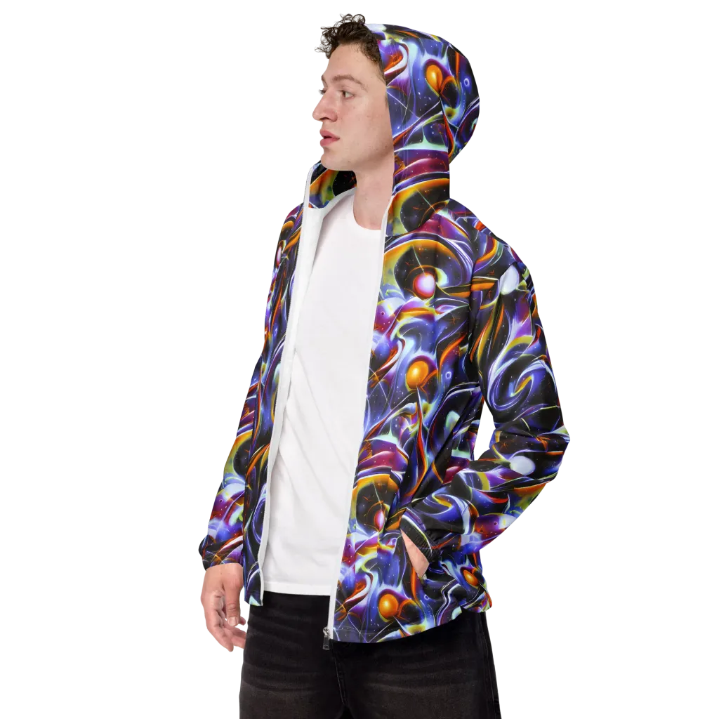 Nebula Flux on Men's Windbreaker — Left Front