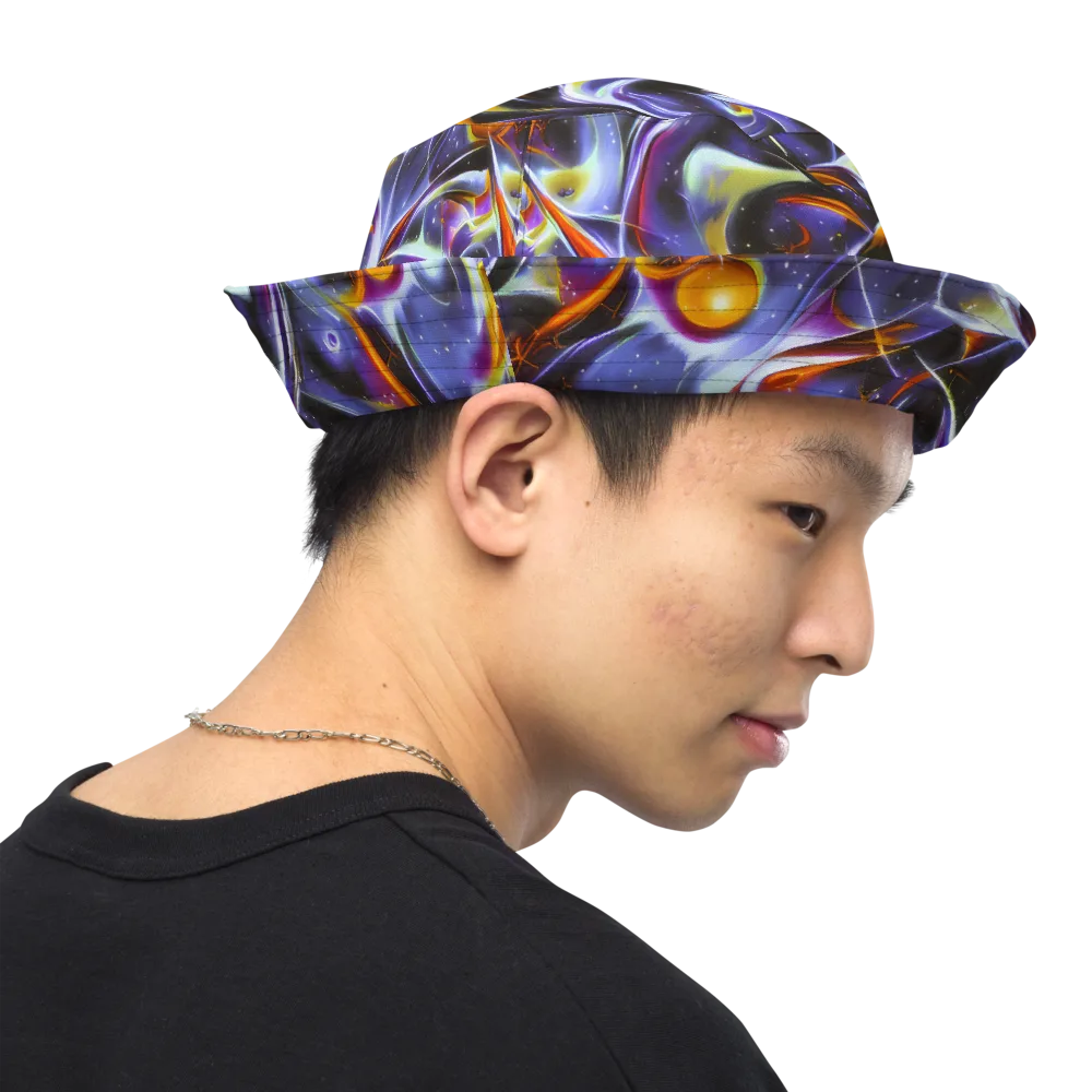 Nebula Flux on Reversible Bucket Hat — Right Outside
