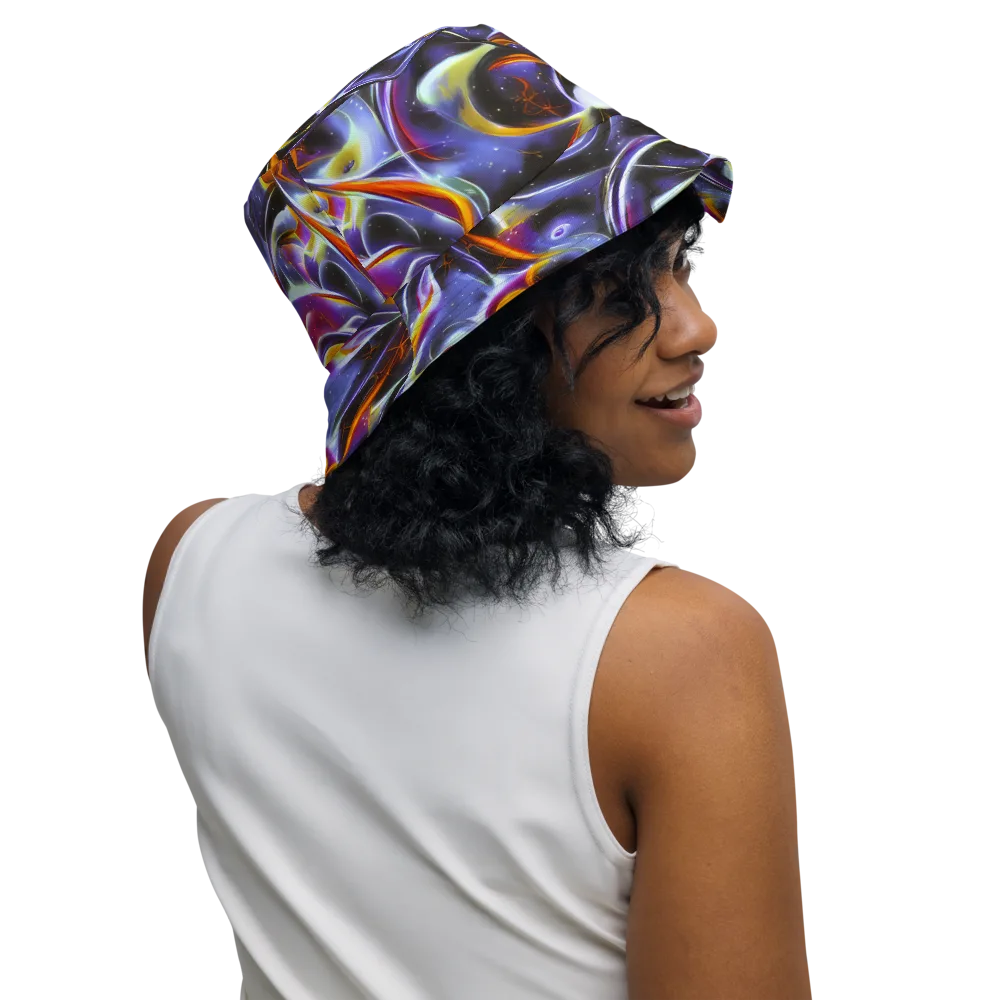 Nebula Flux on Reversible Bucket Hat — Right Outside