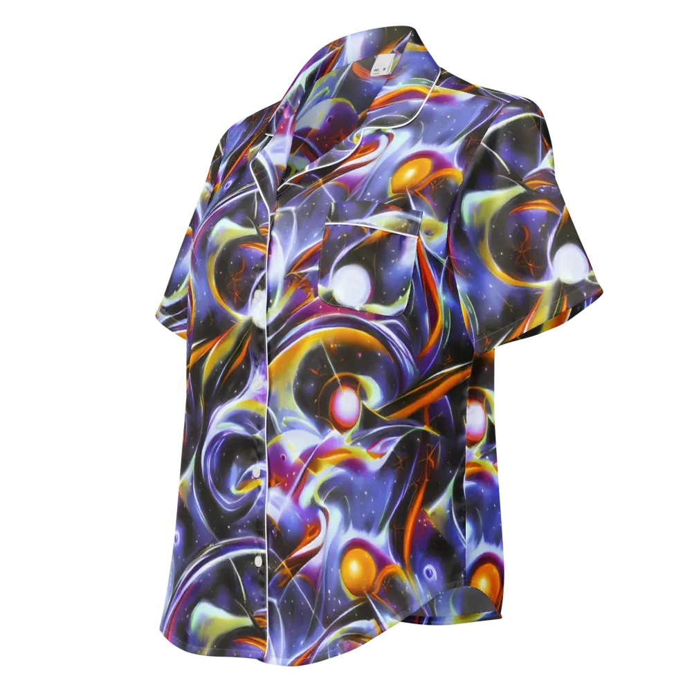 Nebula Flux on Women's Short Sleeve Pajama Top — Left Front