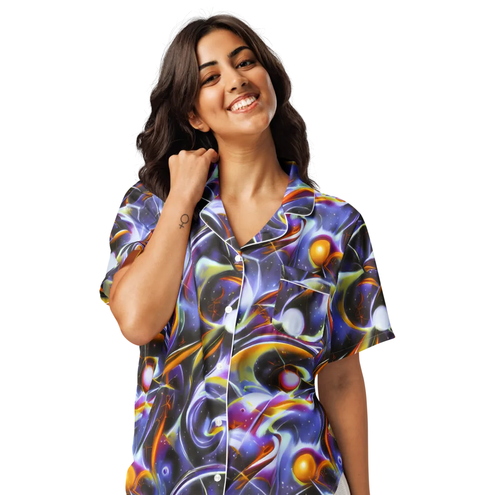 Nebula Flux on Women's Short Sleeve Pajama Top — Front