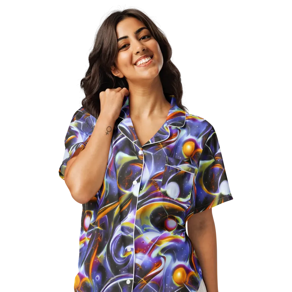 Nebula Flux on Women's Short Sleeve Pajama Top — Front