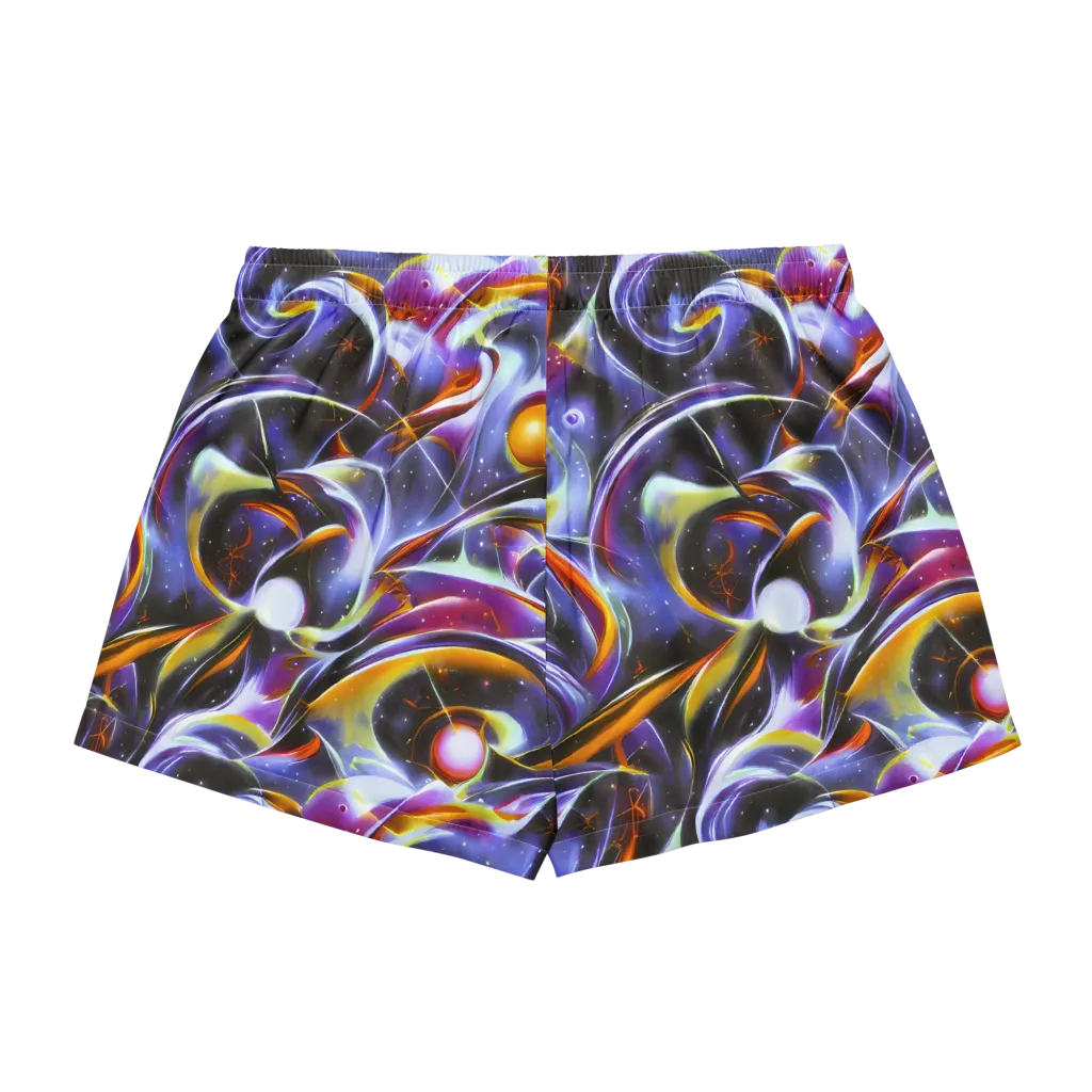 Nebula Flux on Women's Pajama Shorts — Back