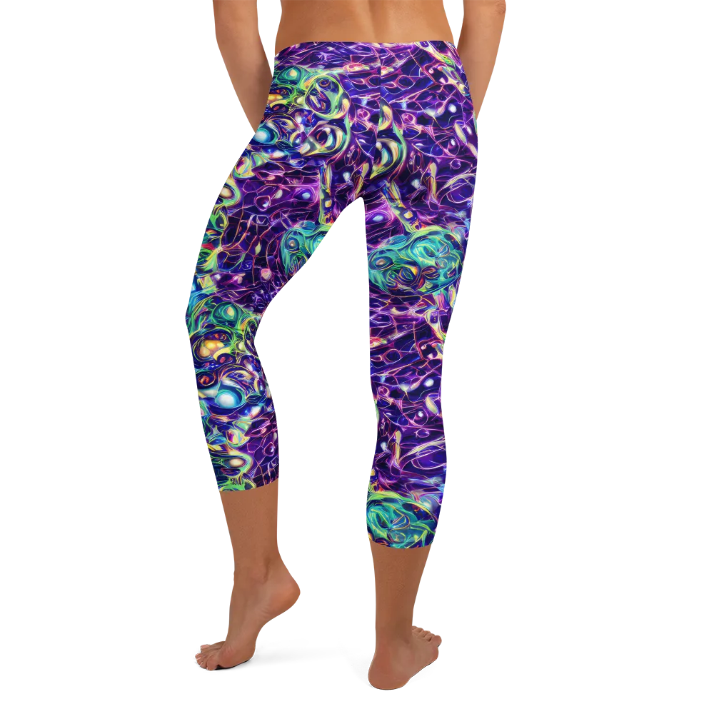 Ultraviolet Rapture on Capri Leggings — Back