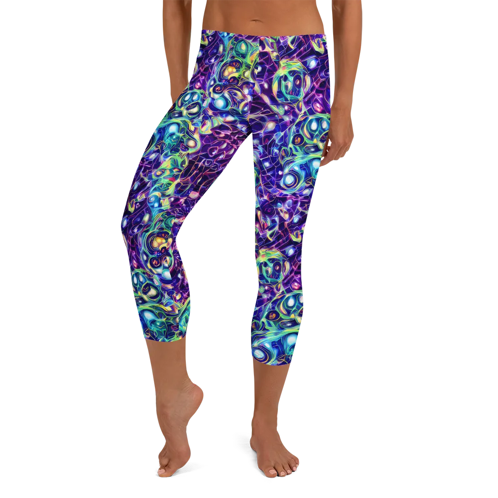 Ultraviolet Rapture on Capri Leggings — Front