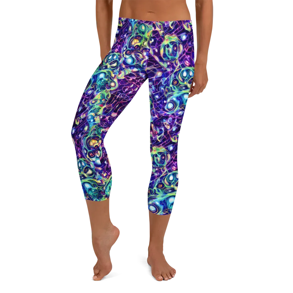 Ultraviolet Rapture on Capri Leggings — Front