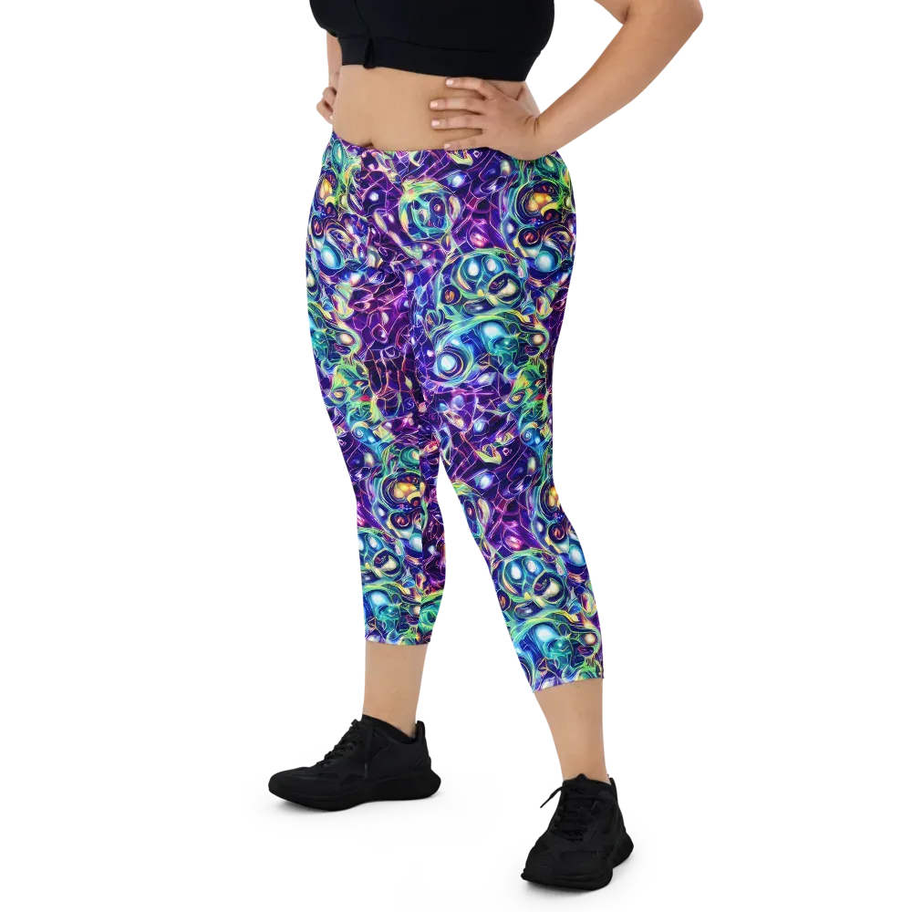 Ultraviolet Rapture on Capri Leggings — Front