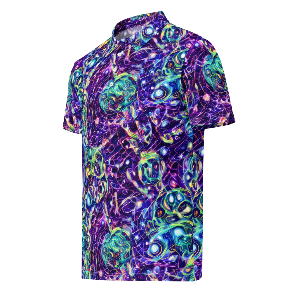 Ultraviolet Rapture on Men's Slim Fit Polo Shirt — Left Front