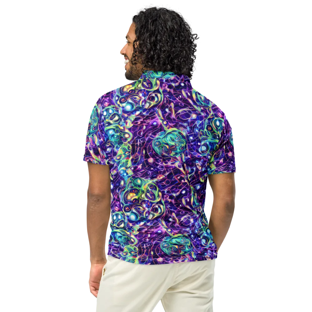 Ultraviolet Rapture on Men's Slim Fit Polo Shirt — Back