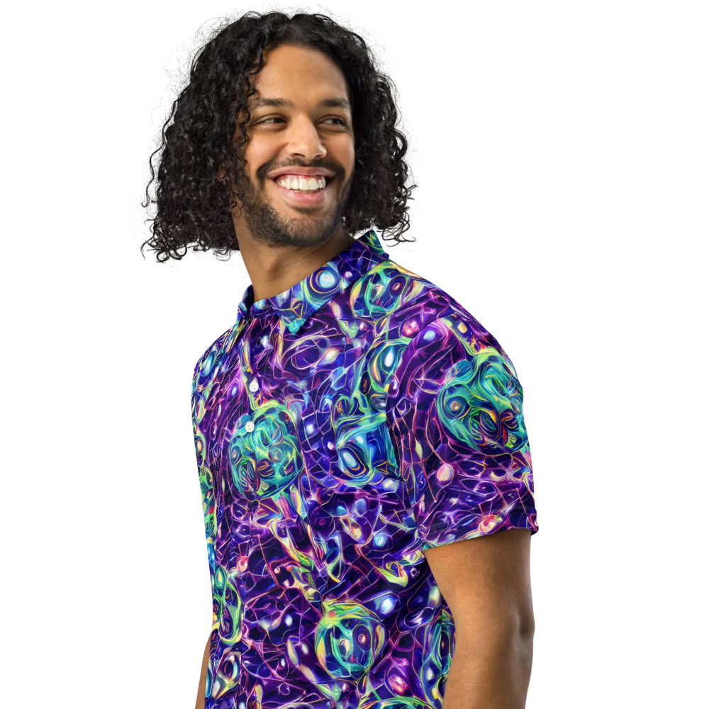 Ultraviolet Rapture on Men's Slim Fit Polo Shirt — Left Front