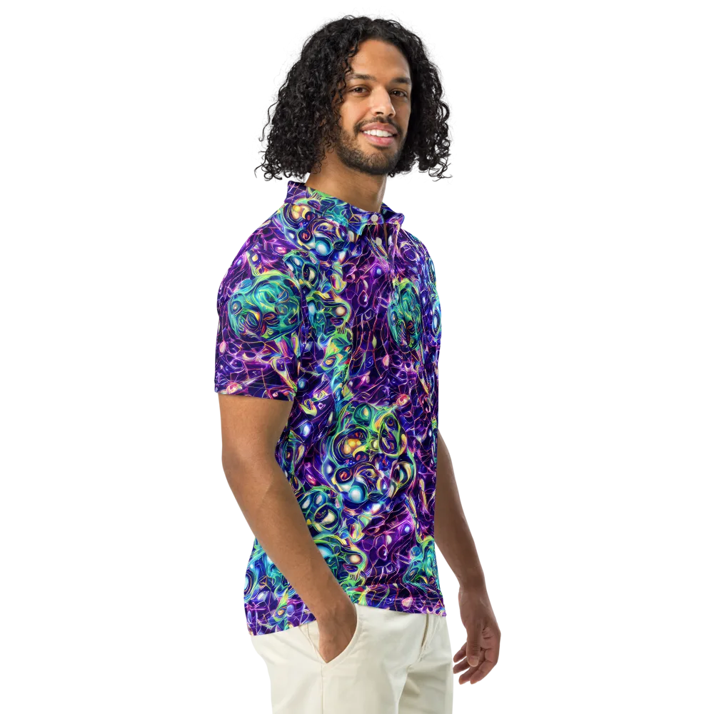 Ultraviolet Rapture on Men's Slim Fit Polo Shirt — Right Front