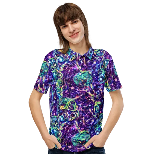 Ultraviolet Rapture on a Men's Slim Fit Polo Shirt