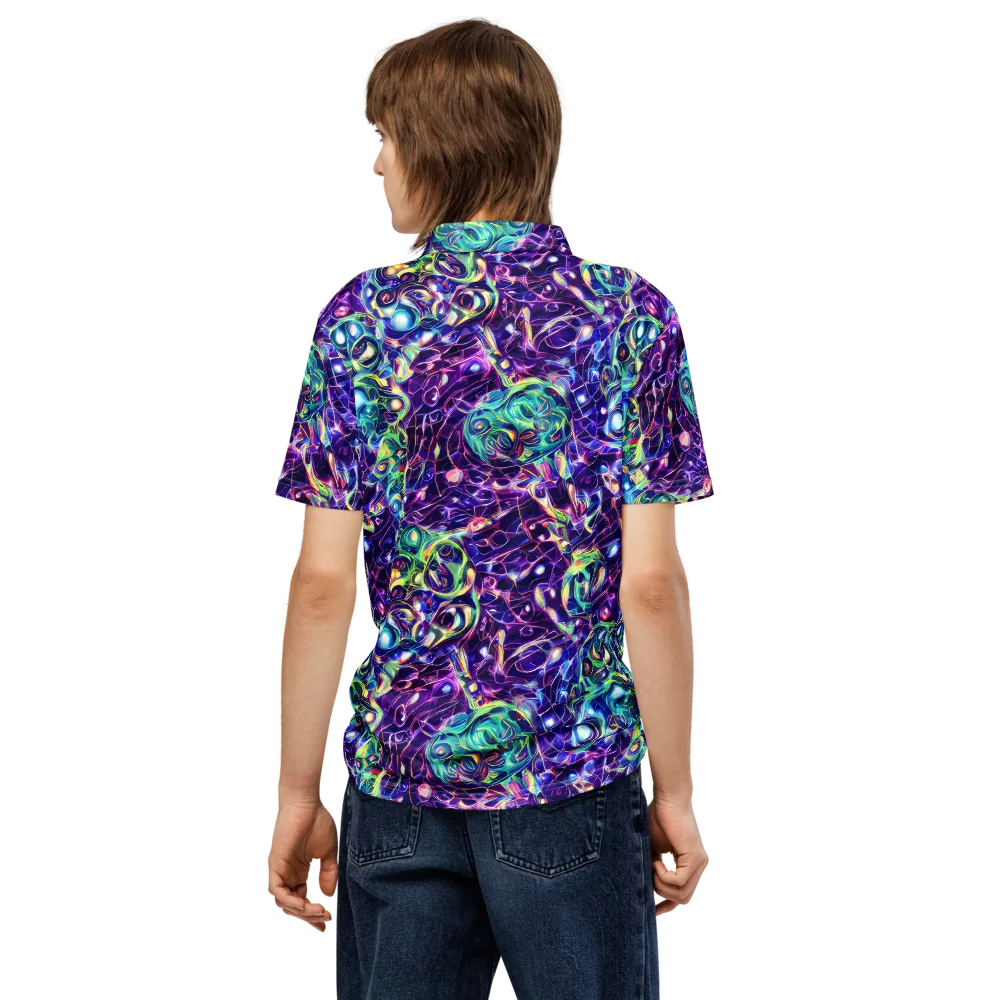 Ultraviolet Rapture on Men's Slim Fit Polo Shirt — Back