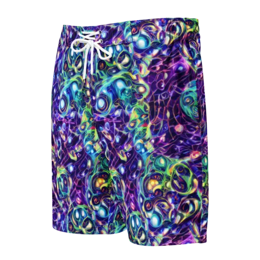 Ultraviolet Rapture on a Men's Board Shorts