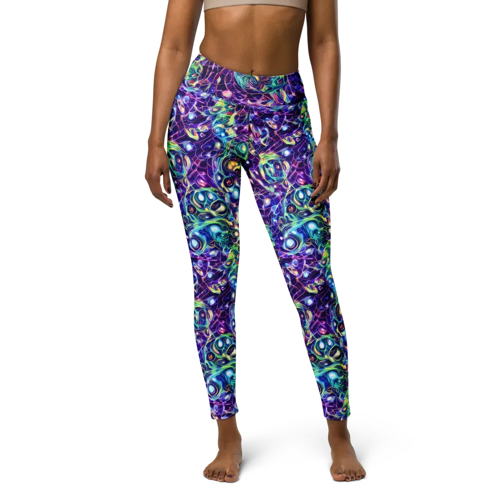 Ultraviolet Rapture on Yoga Leggings — Front