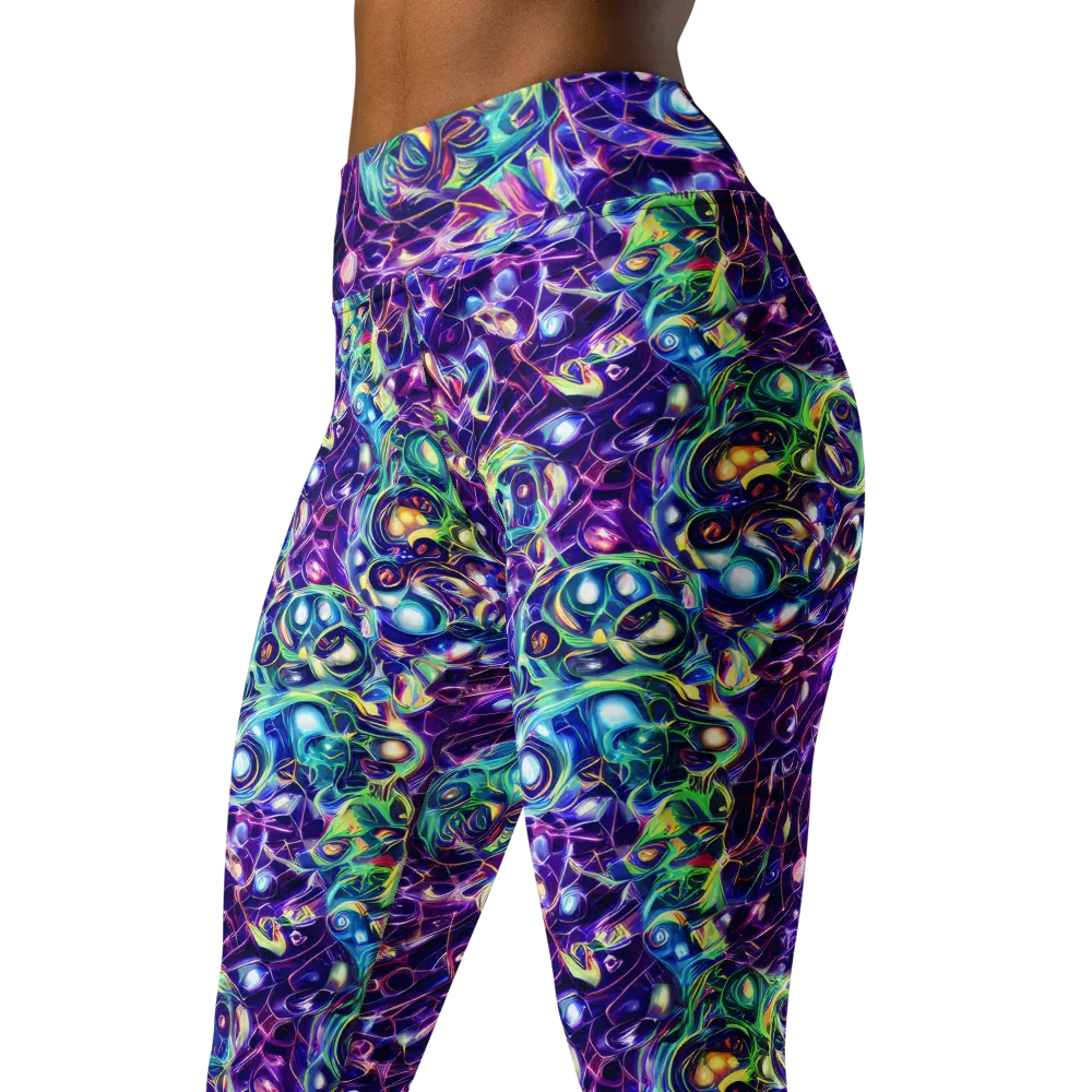 Ultraviolet Rapture on Yoga Leggings — Left Front