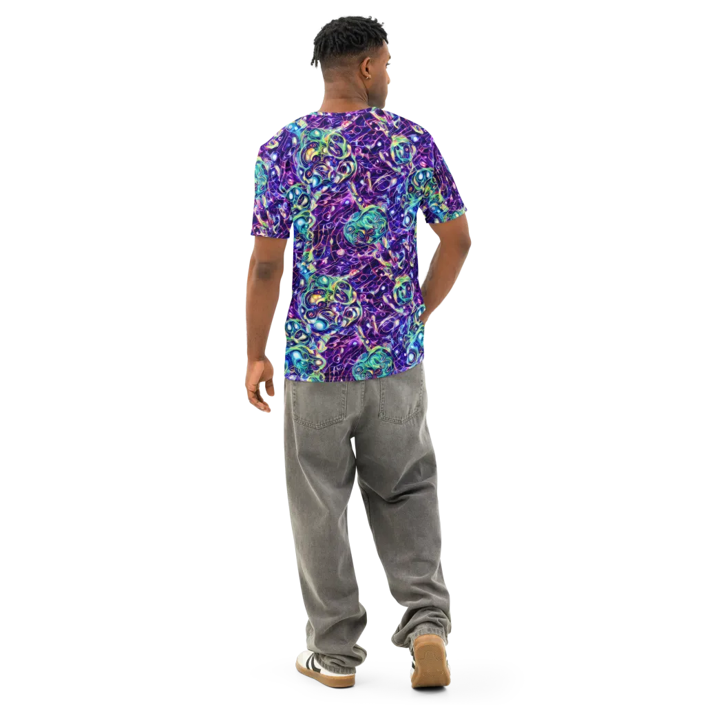 Ultraviolet Rapture on Men's Cotton Crew Neck T-Shirt — Back
