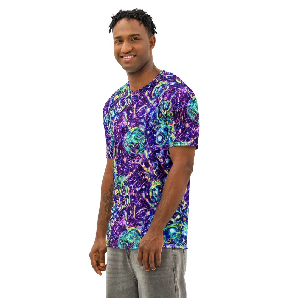 Ultraviolet Rapture on Men's Cotton Crew Neck T-Shirt — Left Front