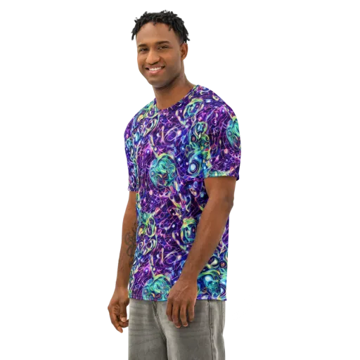 Ultraviolet Rapture on a Men's Cotton Crew Neck T-Shirt