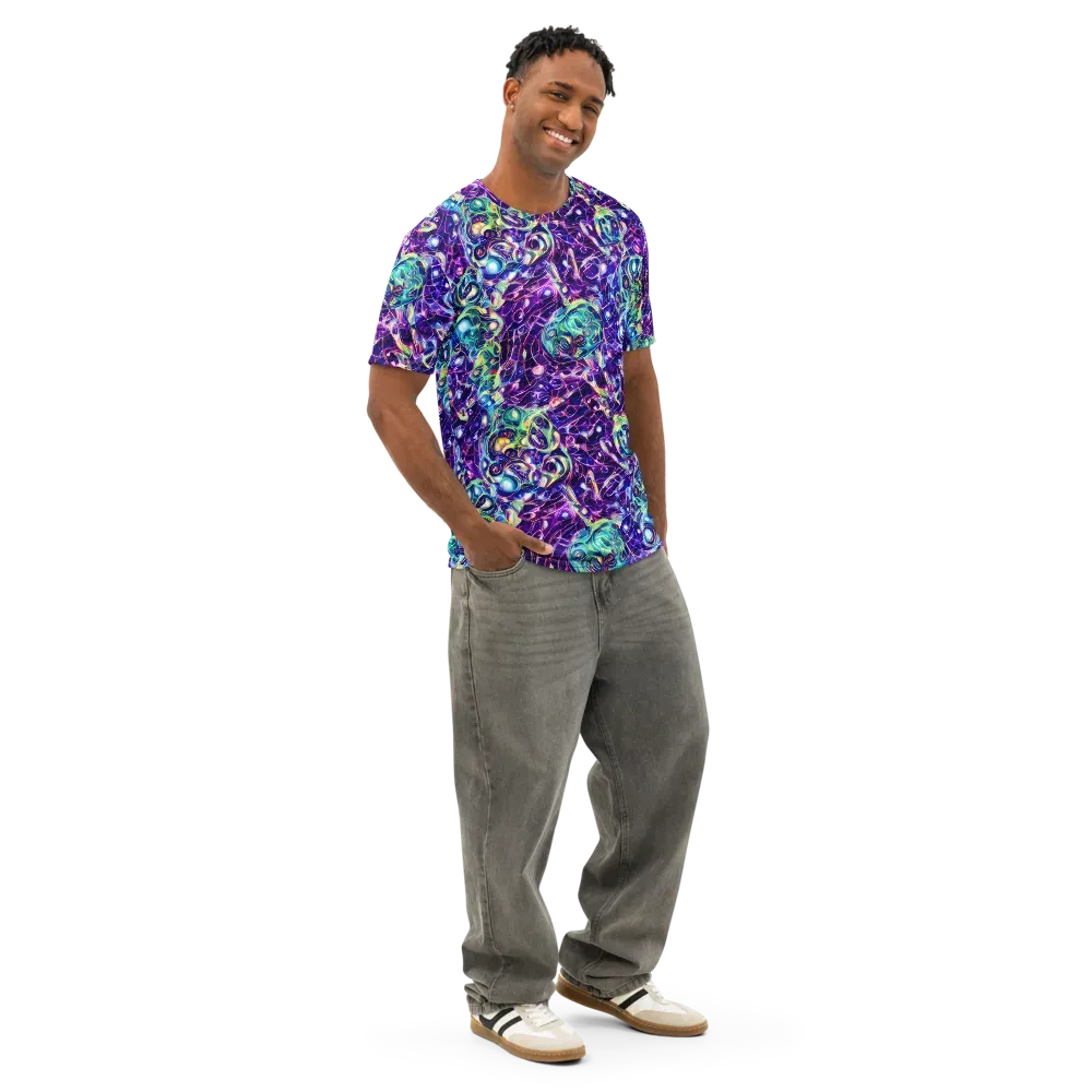 Ultraviolet Rapture on Men's Cotton Crew Neck T-Shirt — Right Front