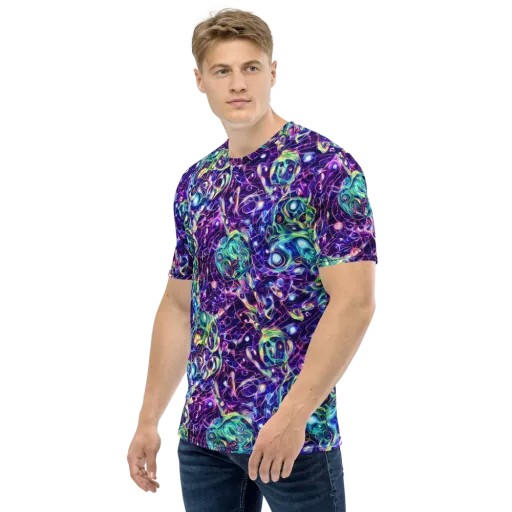 Ultraviolet Rapture on a Men's Crew Neck T-Shirt