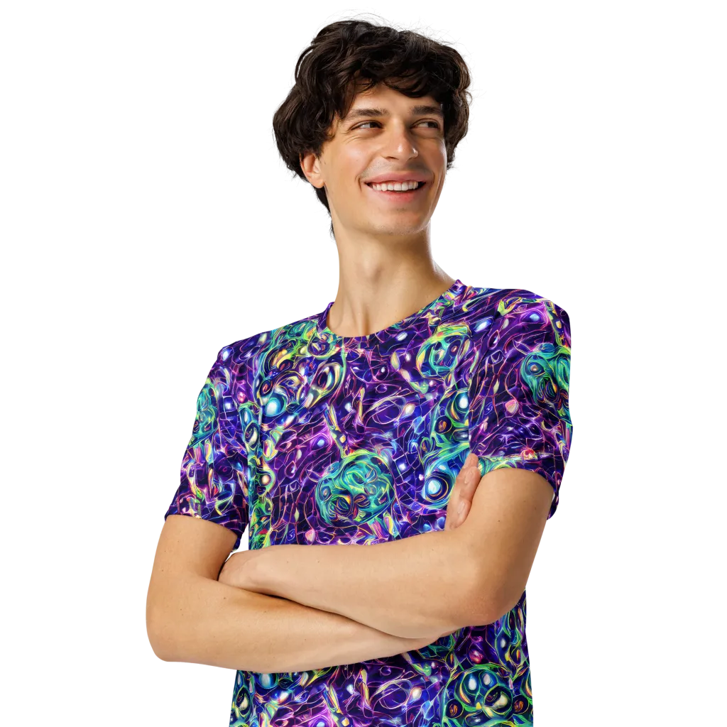 Ultraviolet Rapture on Men's Crew Neck T-Shirt — Left Front