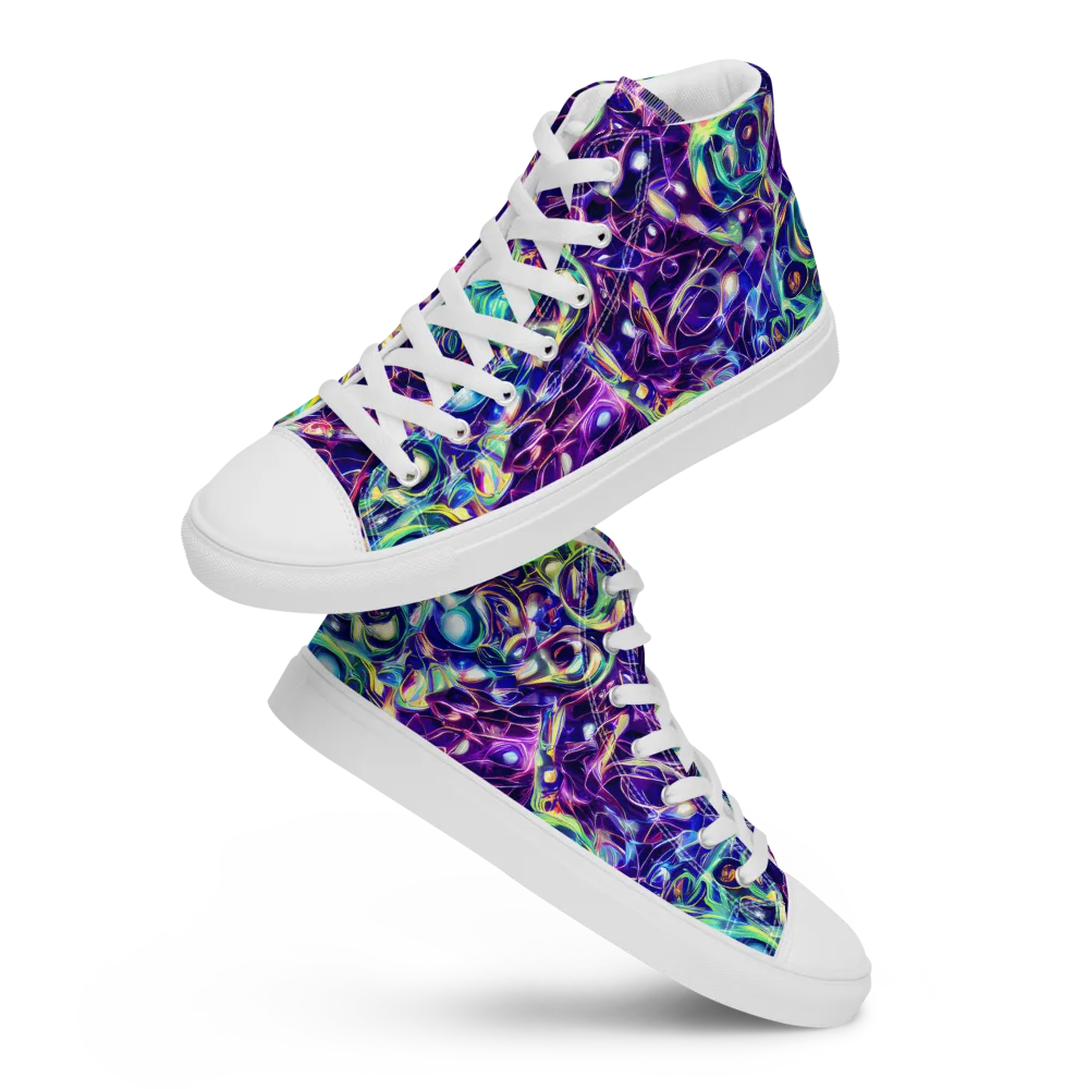 Ultraviolet Rapture on Men's High Top Canvas Shoes — Front