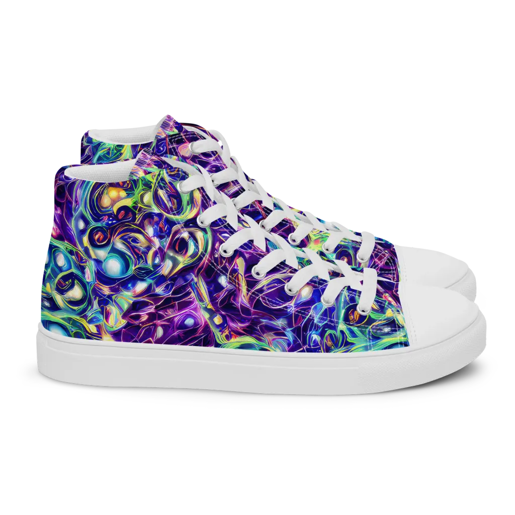 Ultraviolet Rapture on Women's High Top Canvas Shoes — Right