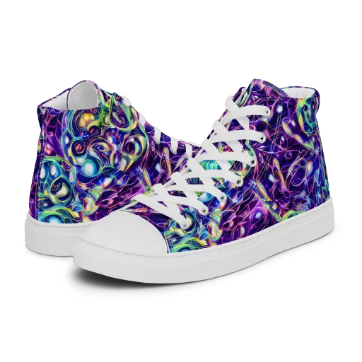 Ultraviolet Rapture on a Women's High Top Canvas Shoes
