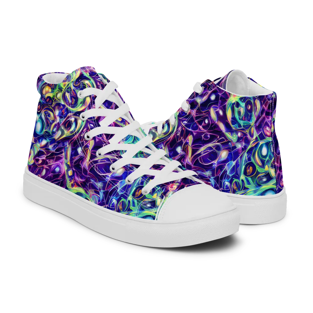 Ultraviolet Rapture on Women's High Top Canvas Shoes — Right