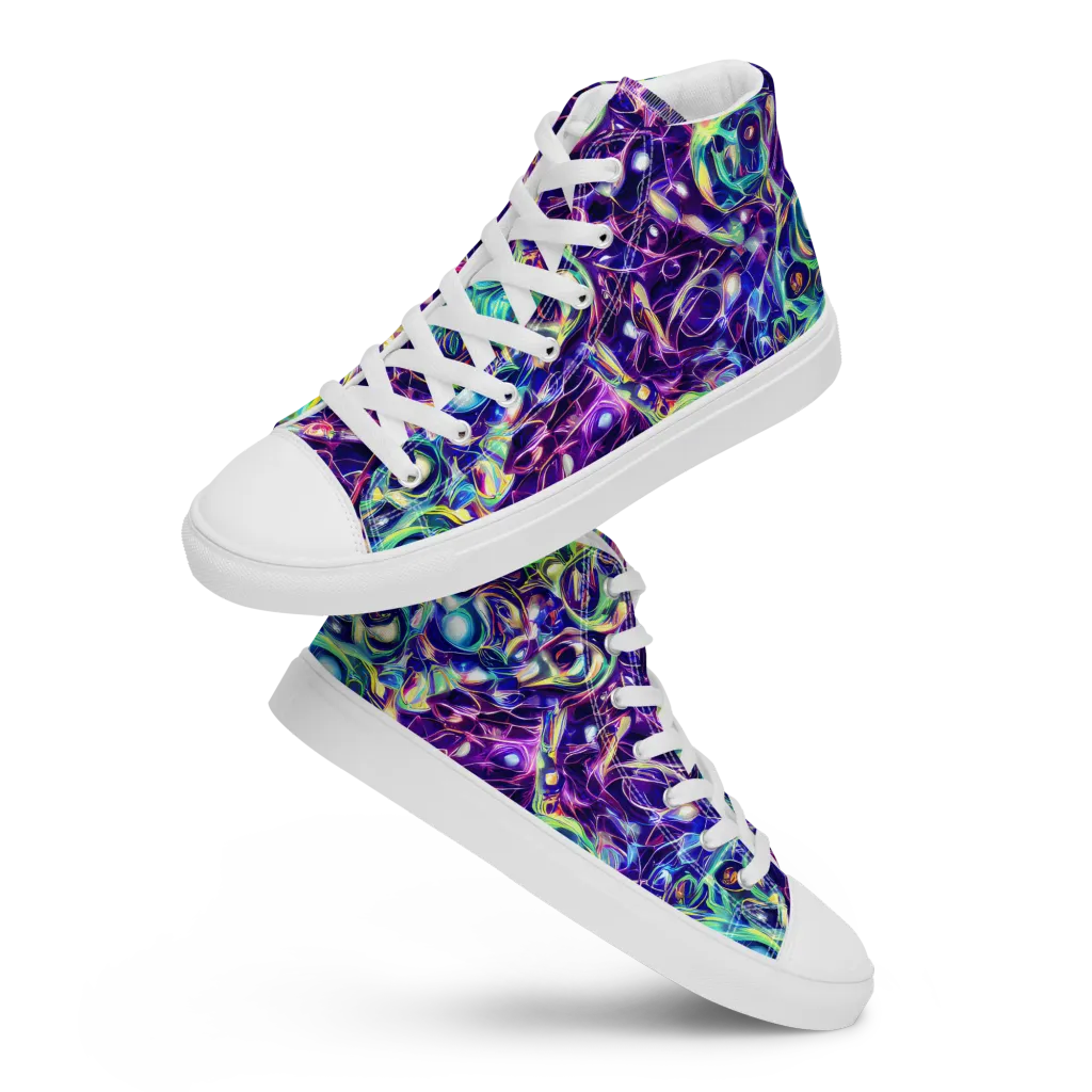 Ultraviolet Rapture on Women's High Top Canvas Shoes — Front