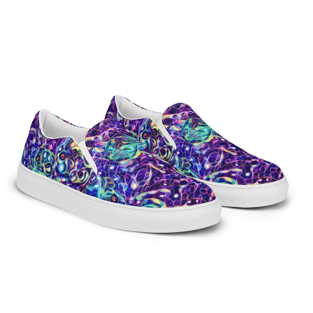 Ultraviolet Rapture on Men's Slip-On Canvas Shoes — Right Front