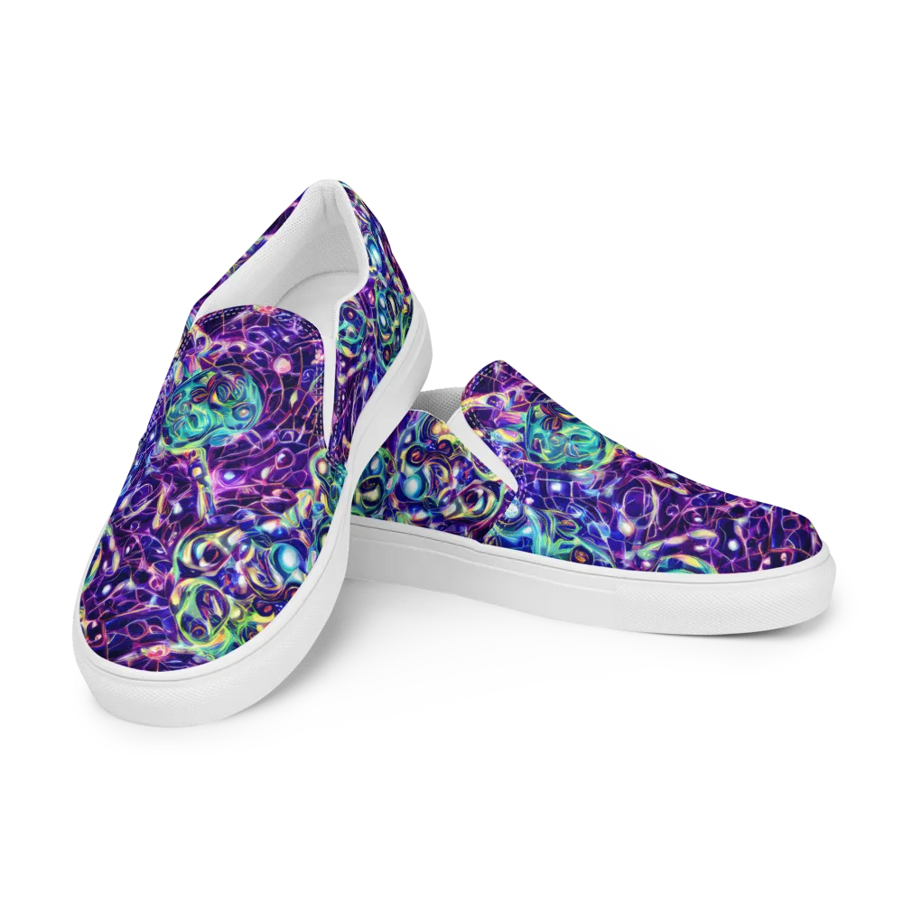 Ultraviolet Rapture on Men's Slip-On Canvas Shoes — Left Front