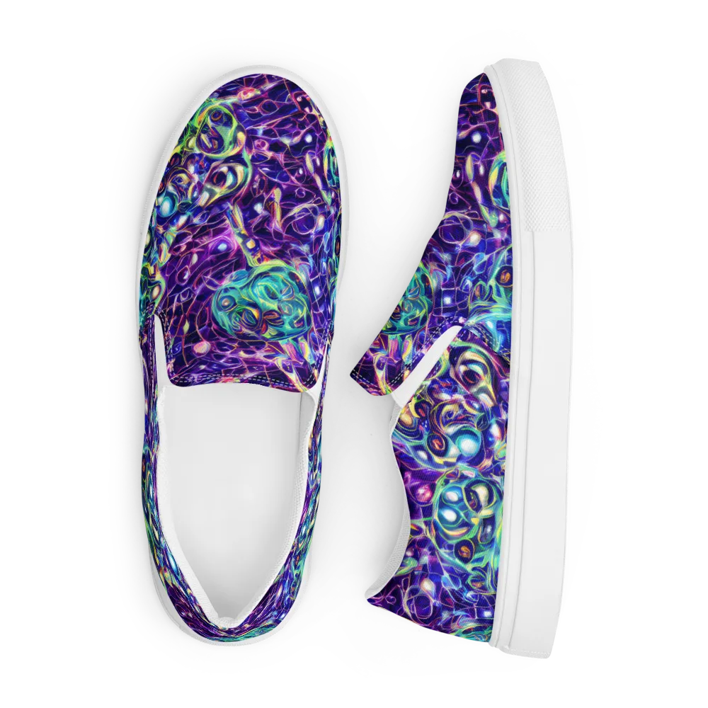 Ultraviolet Rapture on Men's Slip-On Canvas Shoes — Front