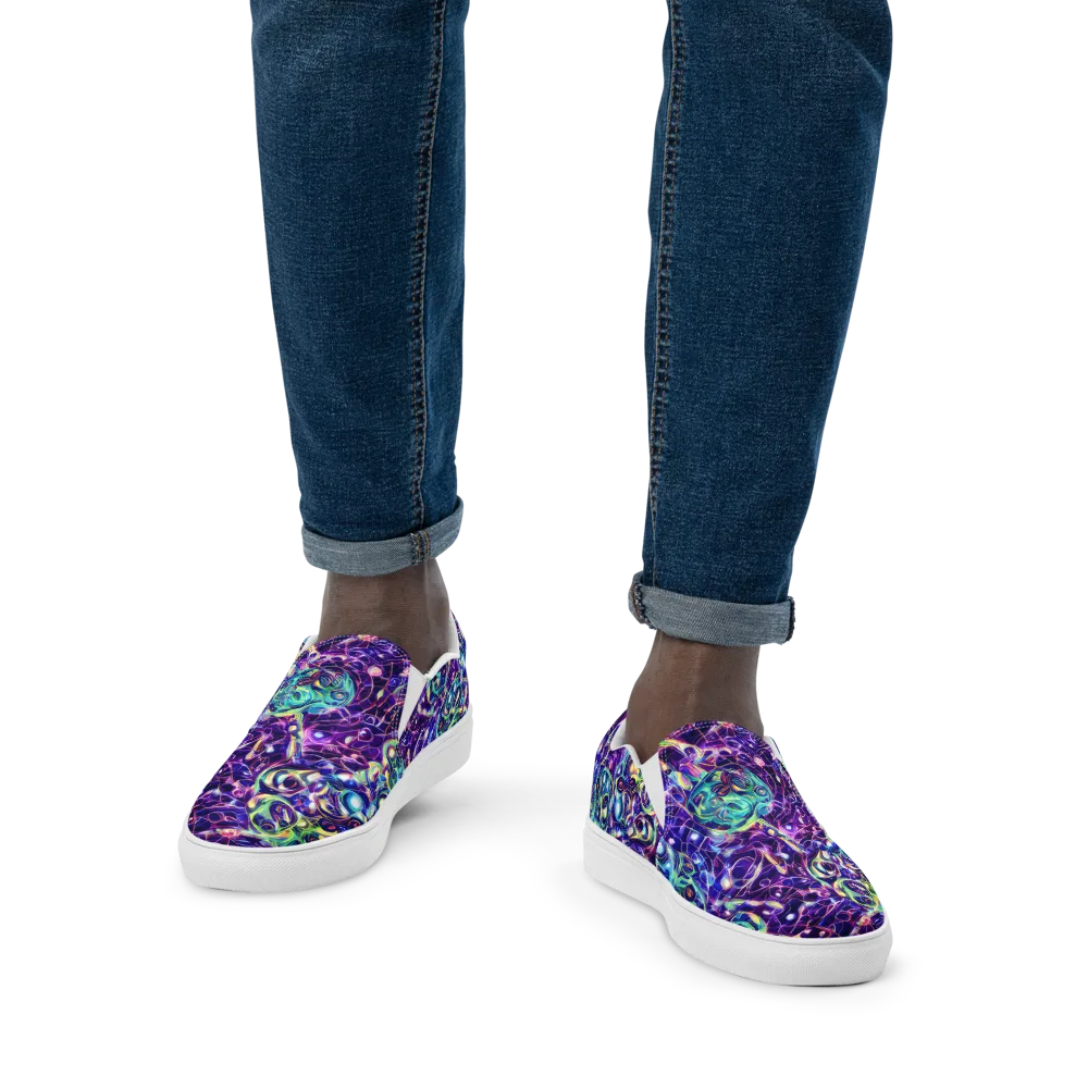 Ultraviolet Rapture on Men's Slip-On Canvas Shoes — Front