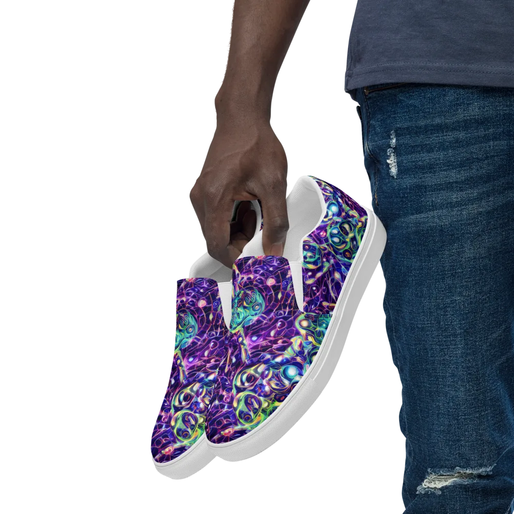 Ultraviolet Rapture on Men's Slip-On Canvas Shoes — Left Front